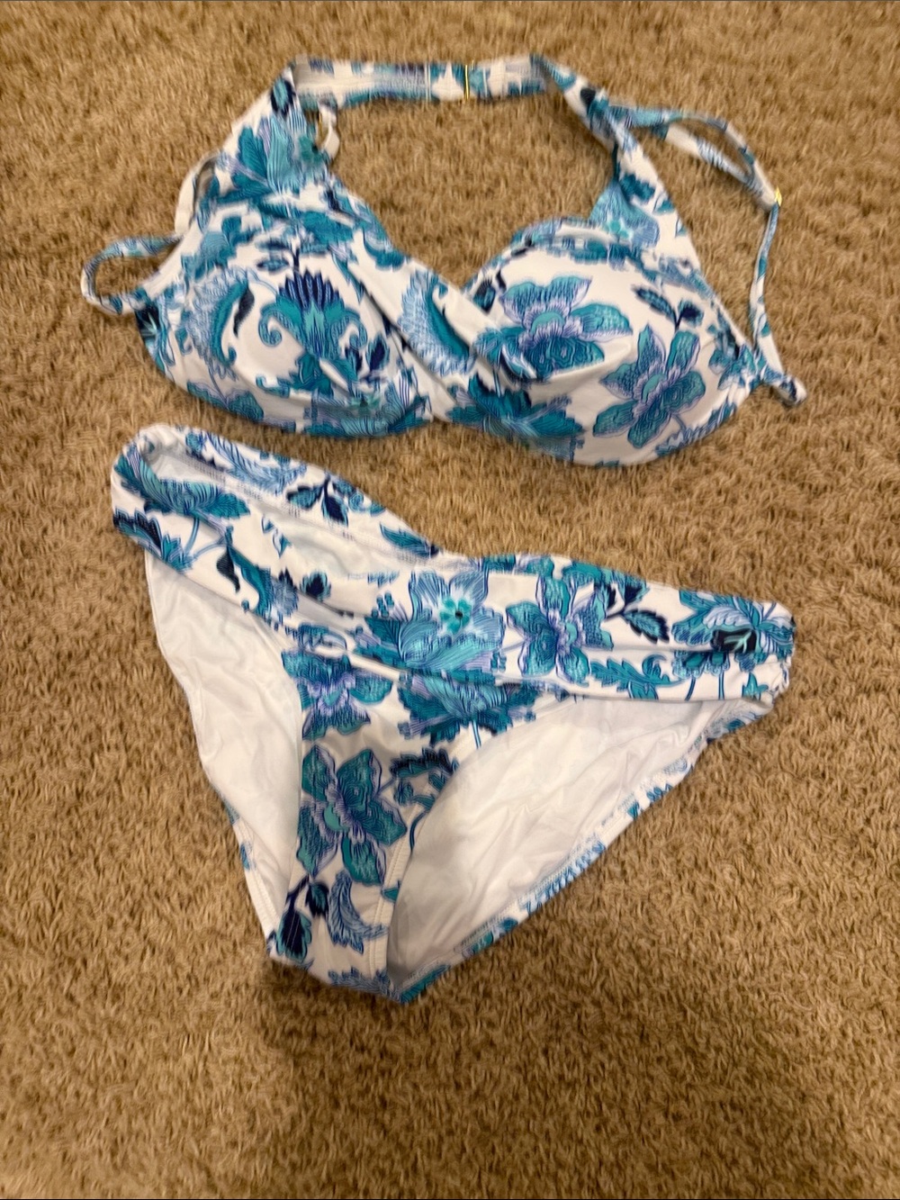 La BlancaBlue Floral Printed Halter Bikini Set - Women Swim
